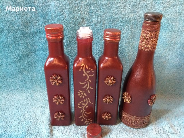 Бутилки декорирани, снимка 3 - Ръчно изработени сувенири - 33848909