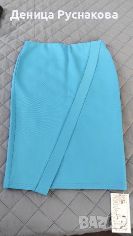 Елегантна синя пола с висока талия 