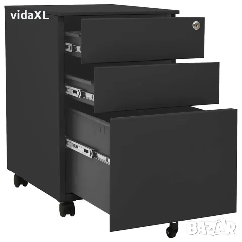 vidaXL Мобилен офис шкаф, антрацит, 39x45x60 см, стомана, снимка 4 - Шкафове - 56147097