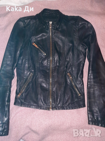 кожено яке BERSHKA естествена кожа