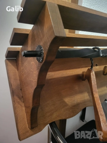  Закачалка от ковано желязо и масивно дърво, снимка 5 - Закачалки - 52796092