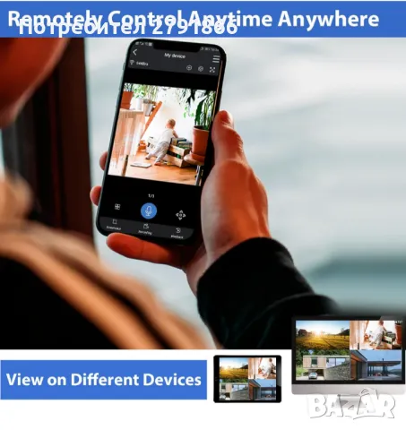 Hiseeu 5MP безжична PTZ система IP66  4 бр. WiFi камери,1TB твърд диск, 4K 10CH NVR, 2-посочно аудио, снимка 5 - Комплекти за видеонаблюдение - 48776150