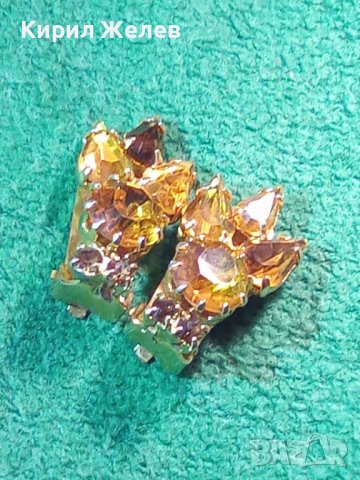 АРТ ДЕКО СТАРИННИ ОБЕЦИ с ФАСЕТИРАНИ ГОЛЕМИ ЦИТРИНИ КЛИПС ОБЕЦИ ПОЗЛАТЕНИ 17598, снимка 13 - Антикварни и старинни предмети - 31263238