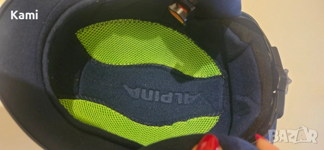 Тъмно синя каска Alpina, снимка 5 - Зимни спортове - 53224033