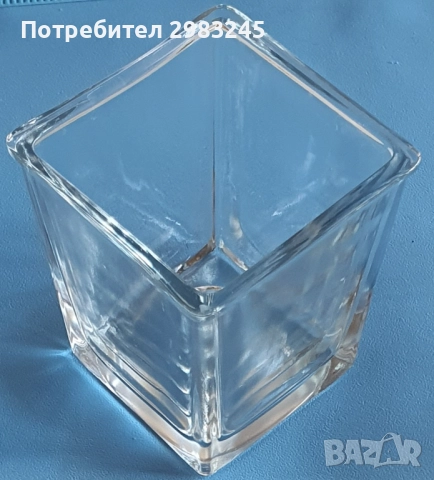 Квадратна стъклена чаша за свещ, снимка 3 - Декорация за дома - 51582869