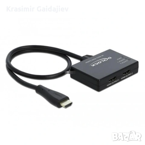 DeLOCK HDMI Splitter 1 x HDMI в към 2 x HDMI out 4K 60 Hz, черен