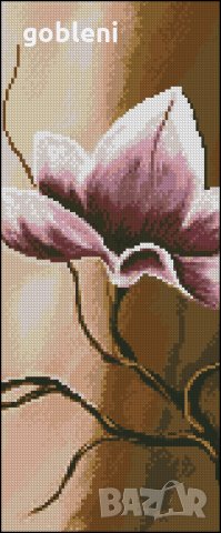 гоблен-триптих "Кафяво и розово" Д45 - размери 88*46 см.; 22цвята; шев 1:4; 92 лв., снимка 3 - Гоблени - 31546780