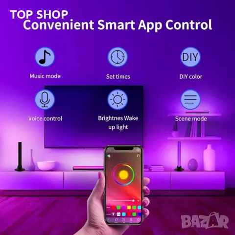 Embient Lamp за игри, филми, компютър, телевизия, декорация на стая, снимка 4 - Декорация за дома - 48787318