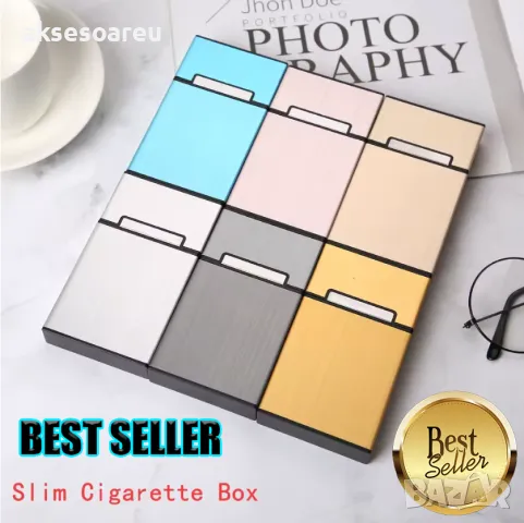 Алуминиева нова табакера кутия Слим Slim за тънки цигари мурати слим Murati slim контейнер съхранени, снимка 16 - Табакери - 50233393