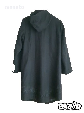 pluz by etage - черно палто с бродерия, снимка 3 - Палта, манта - 33889794