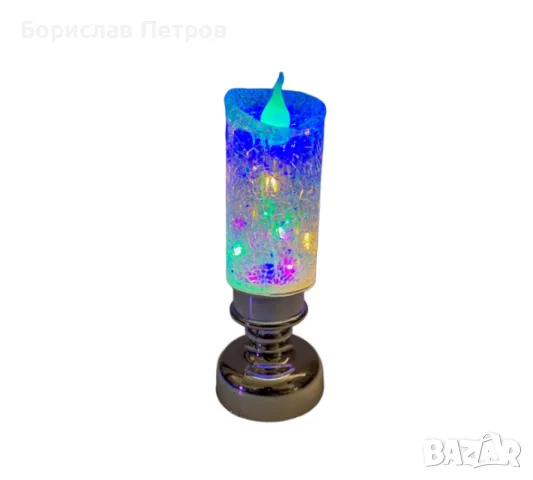 Коледна LED свещ с многоцветни светлини, снимка 4 - Декорация за дома - 56227433