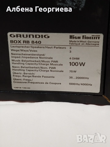 Тонколони  Grundig BOX RB 840 - 100 W, снимка 3 - Тонколони - 52077693