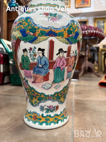 Чифт големи китайски вази №7281, снимка 6 - Антикварни и старинни предмети - 51213718