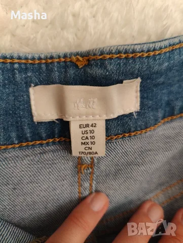 Дънкови къси панталонки H&M с накъсан ефект – супер състояние, размер 42, снимка 2 - Къси панталони и бермуди - 56020013