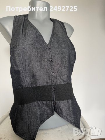 Топ , корсет, елек, отворен гръб, тънък деним, снимка 1