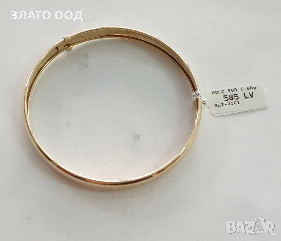 Златна гривна еластична белезник 14К, снимка 2 - Гривни - 31421368