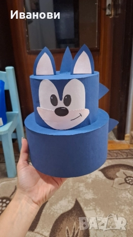 Бутафорна/ изкуствена торта със Соник за ясла/ градина, снимка 2 - Други - 51913091