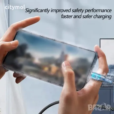 USB-C to Lightning кабел с дисплей за мощността, PD 30 W - 120 см, снимка 4 - Аксесоари за Apple - 47510305