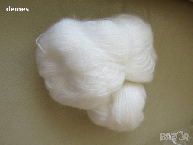 Снежно бяла прежда  46 грама, снимка 3 - Други - 30914187