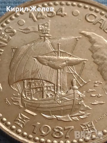 Монета 100 ескудор 1987г. Португалия КОРАБИ GIL EANES CABO BOJADOR 34328, снимка 6 - Нумизматика и бонистика - 42697132