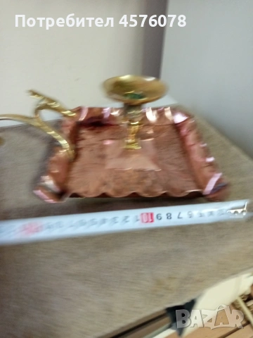 старинен свещник. съчетание бронз и мед, снимка 4 - Колекции - 54049197