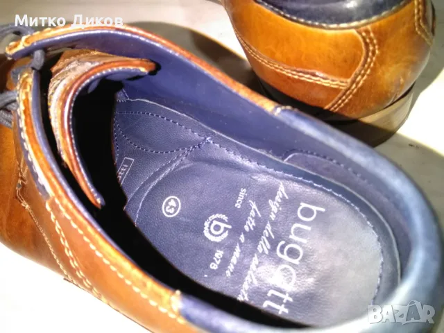 Bugatti маркови обувки естествена кожа №43 стелка 28см отлични като нови, снимка 7 - Официални обувки - 50415021