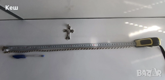 Сребърен синджир с кръст 61.24гр., снимка 6 - Колиета, медальони, синджири - 54293525