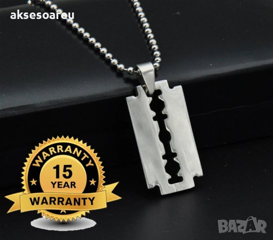 Колие бръснарско ножче  от неръждаема стомана бръснач медальон мъжки бижута огърлици висулки с вериж, снимка 13 - Колиета, медальони, синджири - 38356270