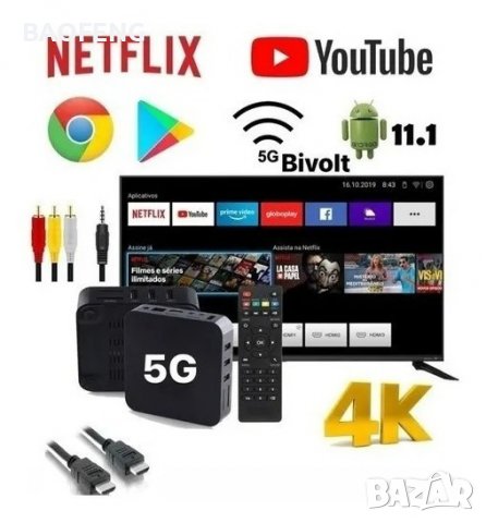 № ХИТ Нови 3in 1 джобен компютър MX9 TV box четириядрени 4K Android 8GB 128GB / Android TV 11 / 9 5G, снимка 9 - Телевизори - 39336984