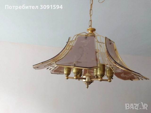 Винтидж полюлей месинг стъкло , снимка 11 - Антикварни и старинни предмети - 52037993