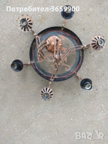 Полилей ,6-ца,от 80-те, с медни орнаменти, снимка 10 - Антикварни и старинни предмети - 42485052