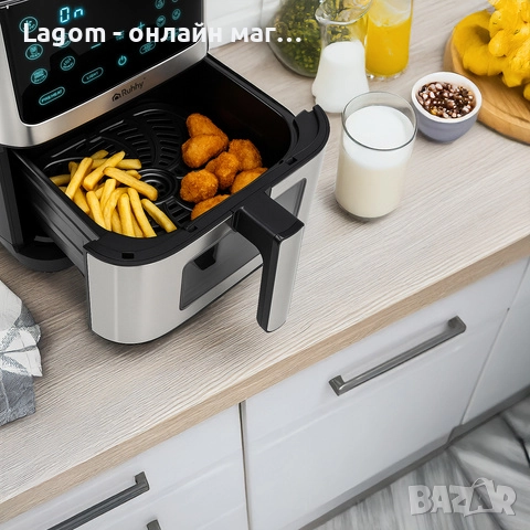 Фритюрник с горещ въздух Ruhhy, готвене без олио, голям капацитет 8L, 10 автоматични програми, снимка 6 - Фритюрници - 52549190