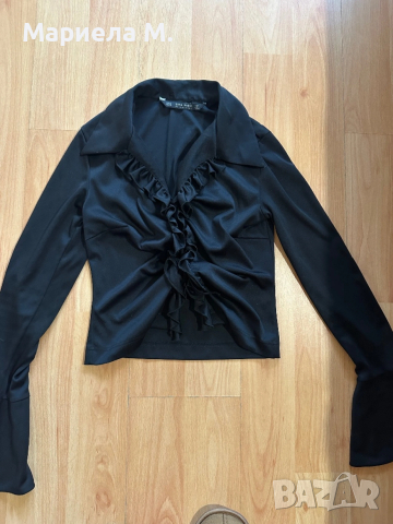 Zara къса блуза с набори, XS, като нова