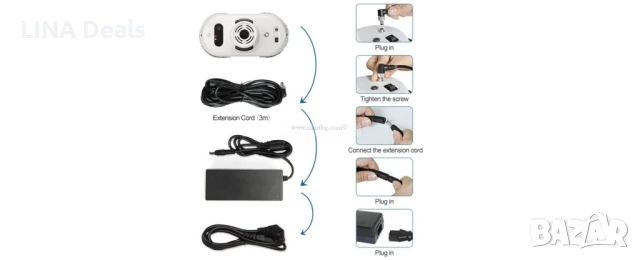 🤖 Робот за почистване на прозорци с дистанционно управление, снимка 1