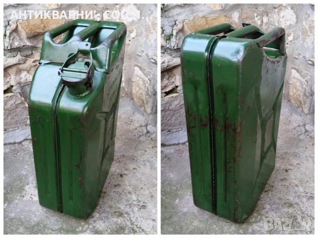 Стара Немска Метална Туба За Гориво KRAFTSTOFF / 20 Литра / 1987г., снимка 4 - Антикварни и старинни предмети - 52240525