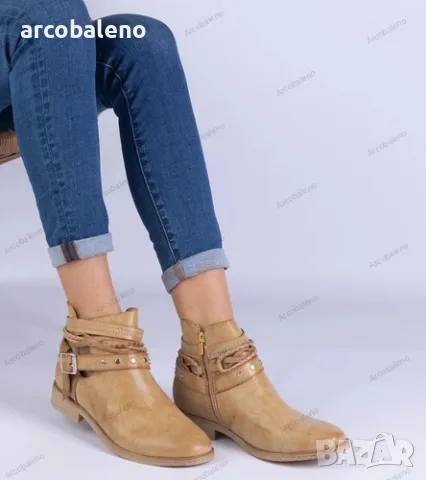 Дамски равни боти с изрезка и катарама Savaner, 3цвята , снимка 2 - Дамски боти - 49020068