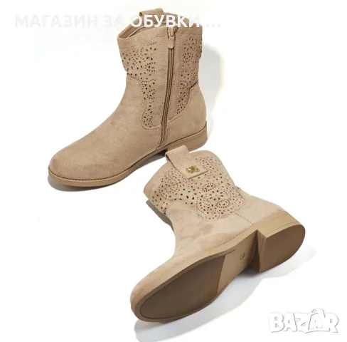 ДАМСКИ ВЕЛУРЕНИ БОТИ - код:Б04024, снимка 3 - Дамски боти - 56105233