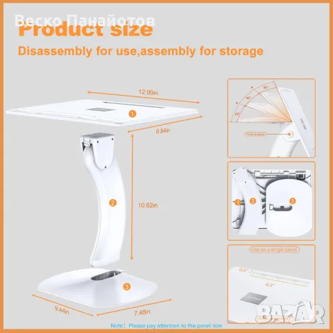 Стойка за лаптоп nediea Регулируемо бюро, снимка 5 - Стойки, 3D очила, аксесоари - 49478231