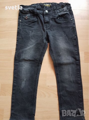 Унекални сиво-черни дънки за 6г, снимка 1