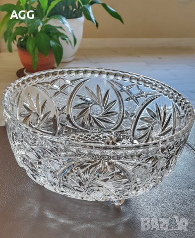 Ретро кристална купа/фруктиера, снимка 2 - Чинии - 40755343