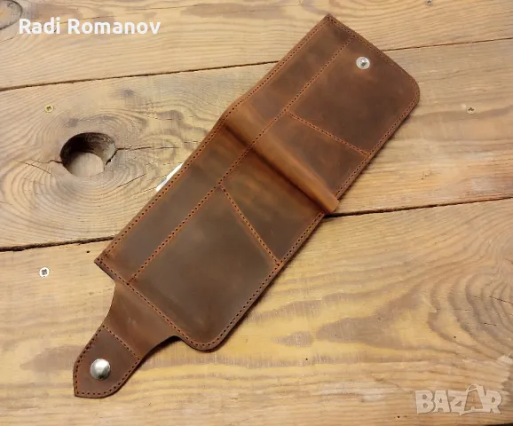 Ръчно изработен мъжки кожен портфейл , снимка 9 - Портфейли, портмонета - 48929365