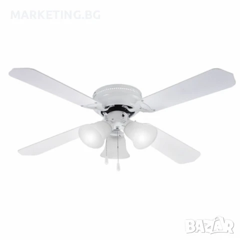 Таванен вентилатор с осветление Muhler MCF4262W N – 107 см, 4 перки, 3xE27, 55W, MDF, снимка 2 - Вентилатори - 50491883