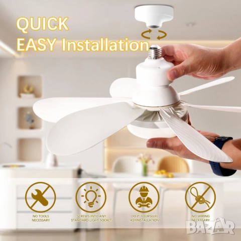 Модерна вентилаторна лампа с форма на цвете, LED осветление, дистанционно, 40W, 1200 лумена, снимка 15 - Други - 52004134