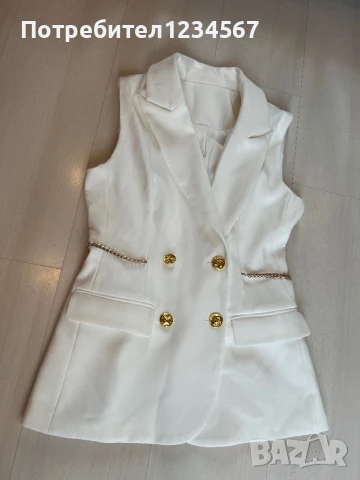 НОВ елегантен бял елек✨, снимка 5 - Елеци - 51361525