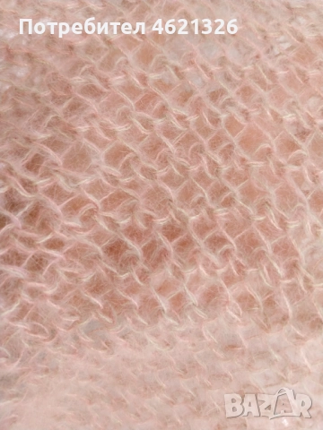 Шал наметка, 65/175 см, копринен мохер, ръчна изработка, нов, лек и топъл,роза и салвия, огледалце, снимка 12 - Други - 52520725