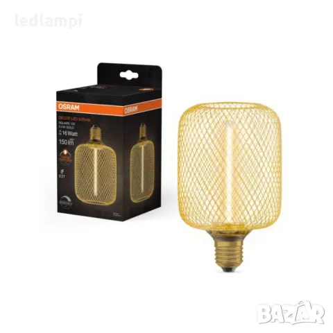 LED лампа 3.5W DECOR STR SQ100 Gold E27 1800K Ledvance - Димиране, снимка 2 - Лед осветление - 47854611