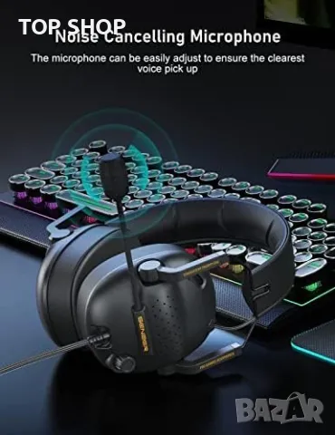 Нови сгъваеми геймърски слушалки с микрофон с шумопотискане/Лаптоп Игри, снимка 6 - Слушалки и портативни колонки - 49444644