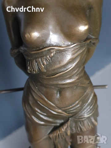 36см-4кг Bruno Zach статуетка/еротика/австрийска бронзова скулптура/фигура на гола жена с камшик, снимка 5 - Статуетки - 52905949