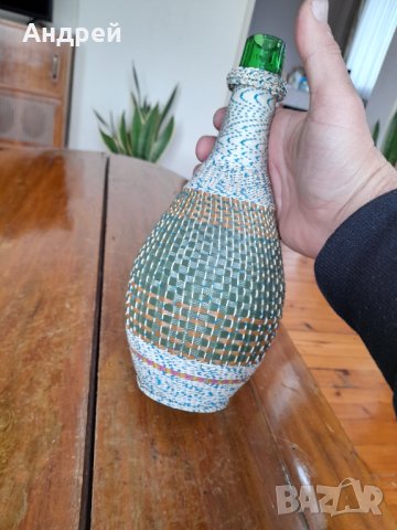 Старо плетено шише,бутилка #5, снимка 4 - Антикварни и старинни предмети - 39519453