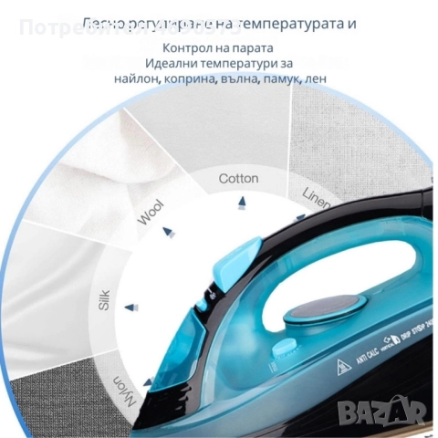 RAF Безжична парна ютия 2400W с керамична плоча - двойна функция за парно и сухо гладене, снимка 7 - Ютии - 52884406